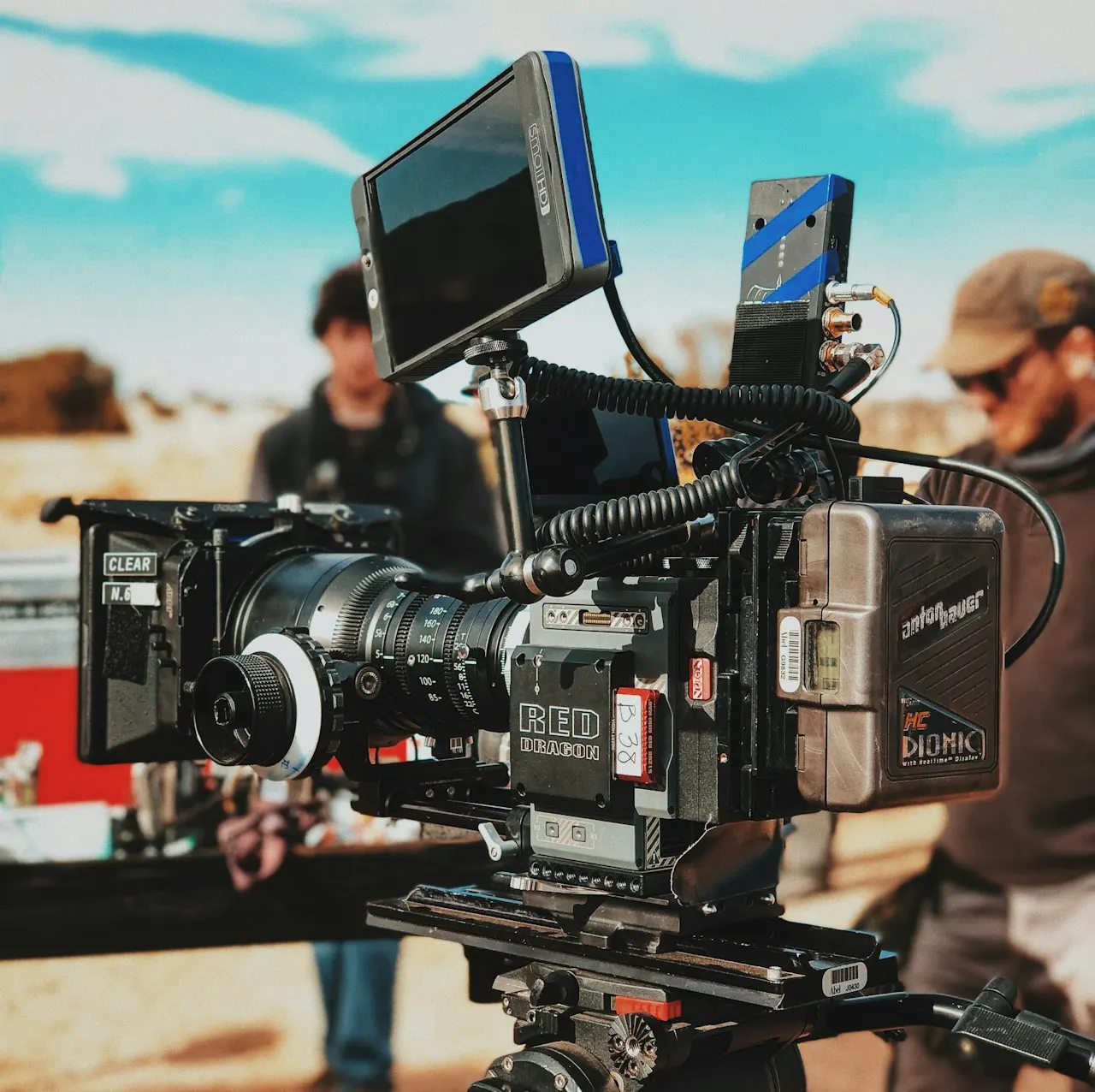 Cinema camera on a film production set