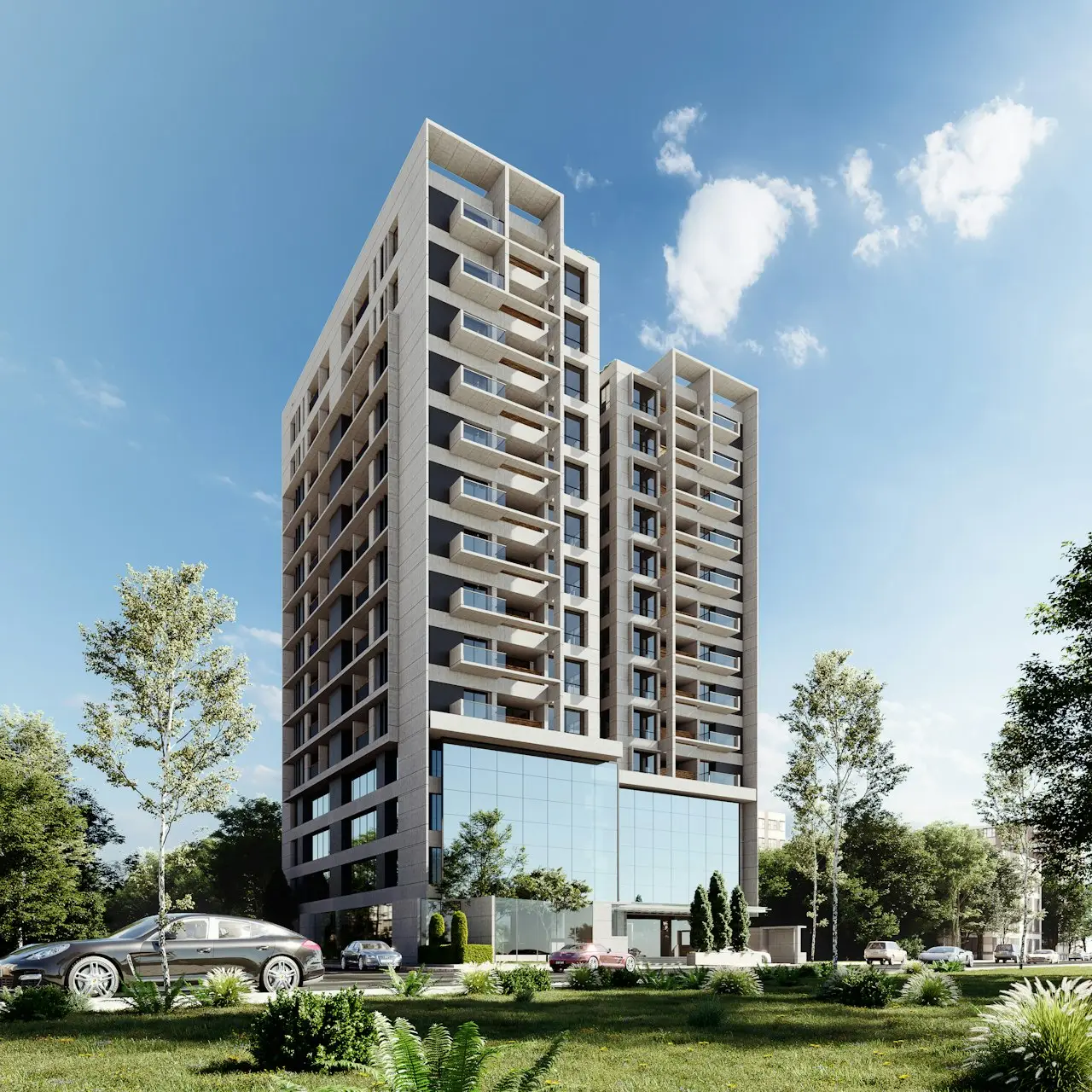 Modern residential apartment tower in Asunción, Paraguay